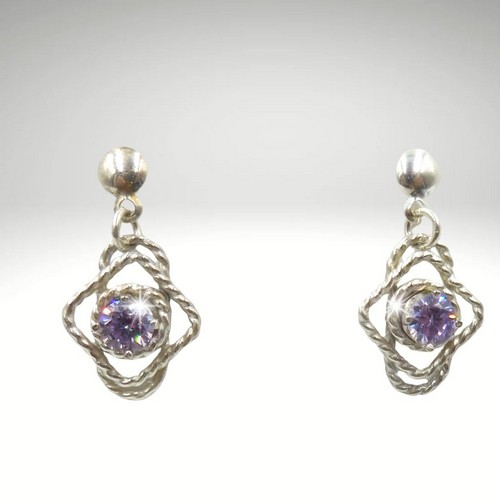 DKC-2080 Earrings,  Lavendar CZ and Sterling Silver $80 at Hunter Wolff Gallery